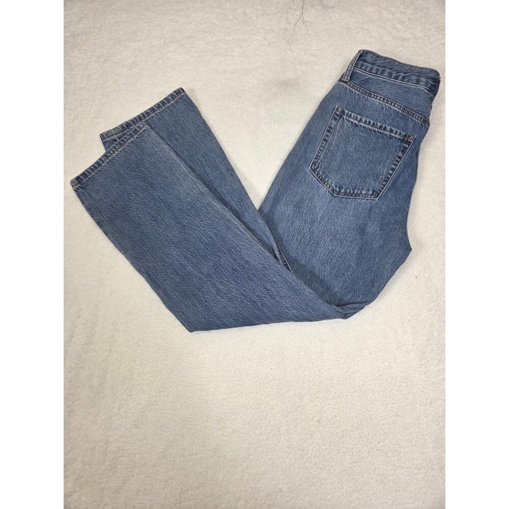 Aeropostale Jeans Womens 6 Blue 90s Baggy High Rise Distressed Ripped Button Fly